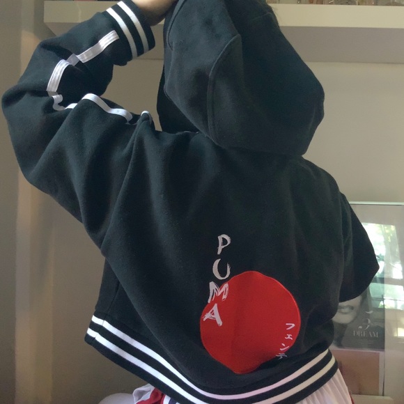 Puma Tops - Fenty X Puma By Rihanna Lace Up Cropped Hoodie